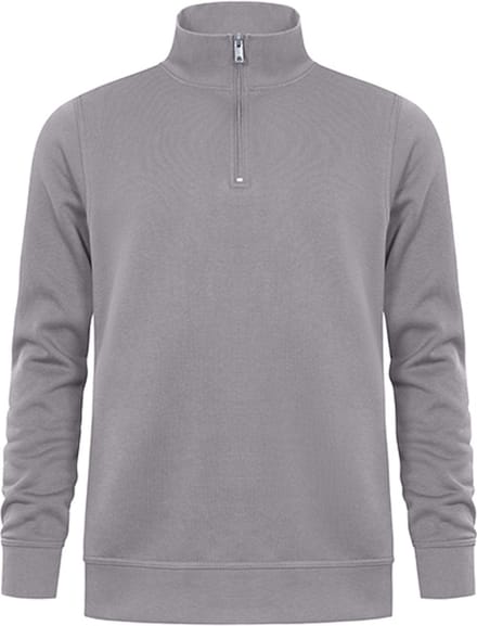 Unisex Troyer Trui met driekwartsrits Light Grey - XS
