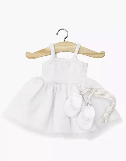 Minikane Gordi Poppenkleding Kledingset Rosella Witte Balletjurk 34 cm