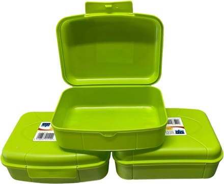 Alpfa – Broodtrommel – Lunchbox – Brooddoos – Set van 3 Stuks – 1,3 Liter – Groen