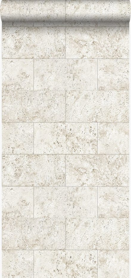 Origin Wallcoverings behang kalkstenen blokken beige - 347579 - 53 cm x 10,05 m