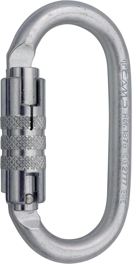 Ovale Karabiner Staal met 2Locksysteem en KeyLock