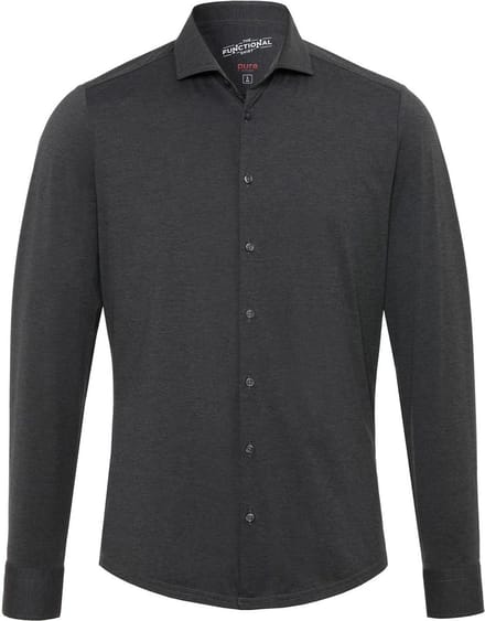 Pure H.Tico The Functional Shirt Antraciet - Maat 38 - Heren - Overhemden Formeel
