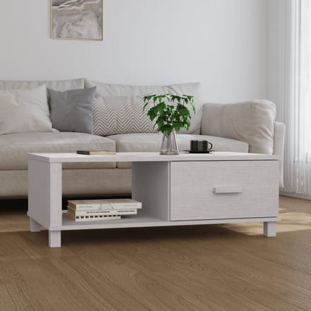 vidaXL - Salontafel - HAMAR - 100x55x35 - cm - massief - grenenhout - wit