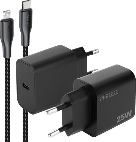 Phreeze usb C oplader geschikt voor iPhone en iPad met Lightning kabel - Snellader met quick charge - 1 meter