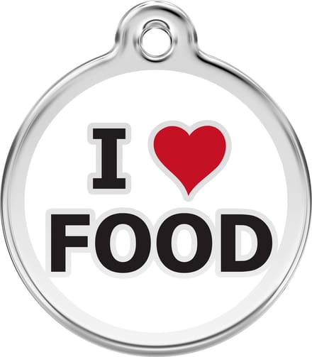 Red Dingo Hondenpenning 20 mm 'I love Food'