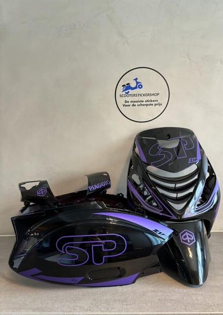 Piaggio zip - SP Outline Pakket S - Piaggio Zip Accessoire - Scooter Accessoires - Scooter Stickers - Paars - Mat