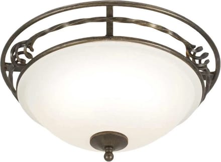 Elstead Lighting LED Plafondlamp Pembroke | 2X E27 Max 60W | Dimbaar | Black/Gold