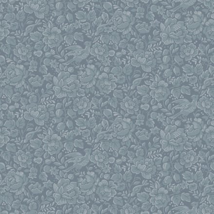 Duro Vliesbehang 678-03 - Blommor & Blad - Klassiek Blauw - 53cm x 10.05m
