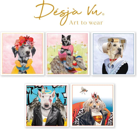 Desja Vu Dogs in Style set van 5 XL wenskaarten