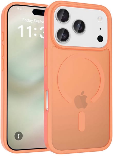 Solidenz hoesje - Geschikt voor iPhone 17 Pro Max en geschikt voor iPhone 18 Pro Max - Geschikt voor MagSafe - Oranje