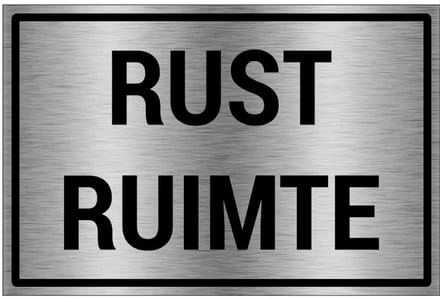 Rust ruimte bord - gecoat brushed aluminium - grijs zwart | 30 x 20 cm