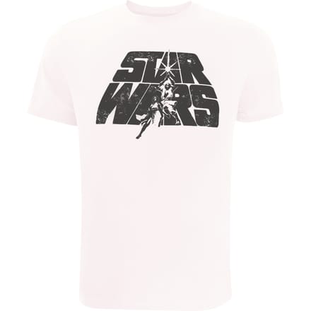 Star Wars Heren Retro Logo Katoenen T-shirt (Wit)