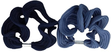 Haarsoires Haarelastieken Basic - Gedraaid - Blauw – Set van 2 - Eenvoudige Haar Elastieken voor Dagelijks Gebruik