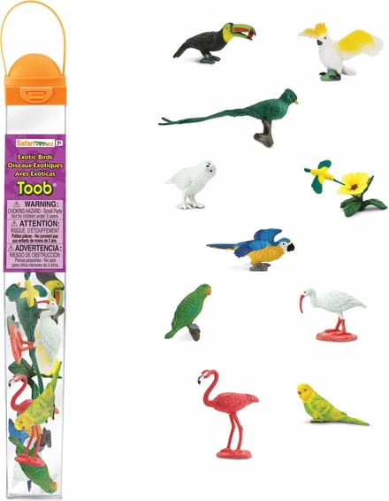 Speelgoed figuren - tropische vogels - 11x - plastic - speelfiguren - vogeltjes