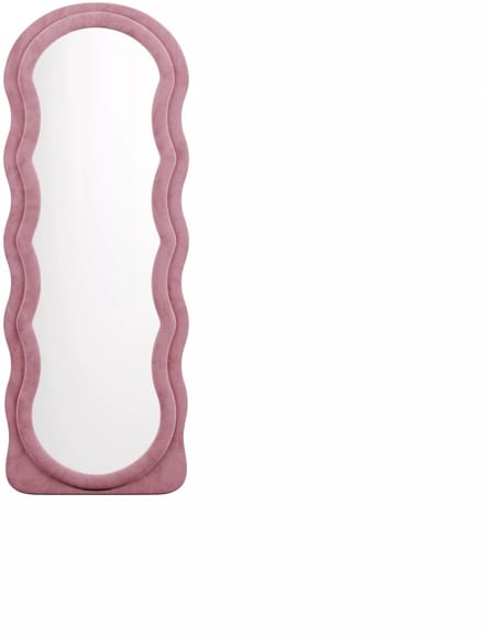 Vente-unique Organische spiegel in fluweel - H 170 x B 65 cm - Roze - AYANI