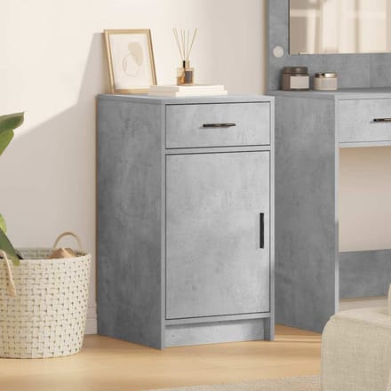 vidaXL - Dressoir - Beton - Grijs - 40 - x - 40,5 - x - 75 - cm - Bewerkt - hout
