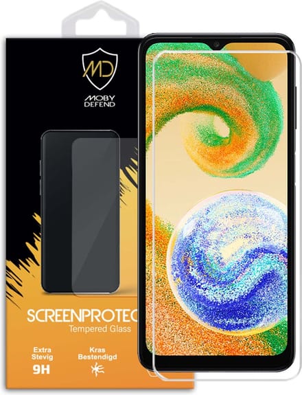 MobyDefend Screenprotector - Geschikt voor Samsung Galaxy A04s - Case-Friendly Screensaver - Gehard Glas