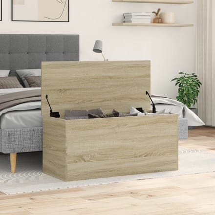 vidaXL - Opbergbox - 100x42x46 - cm - bewerkt - hout - sonoma - eikenkleurig