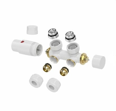 Riko Onderblok Set Haaks Links/Rechts 16 x 2,0 en 15 mm Knel - Glans Wit