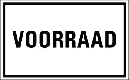 Voorraad sticker 320 x 200 mm