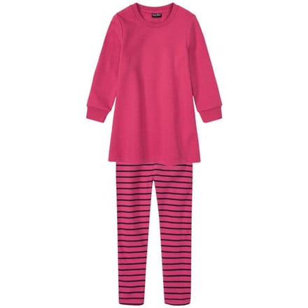 LUPILU Meisjes jurk met legging (Roze/gestreept, 86/92)