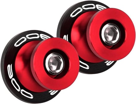 Swingarm Bobbins - Motorfiets Bobbins - Motor Beschermen - CNC Aluminium - M8 - rood