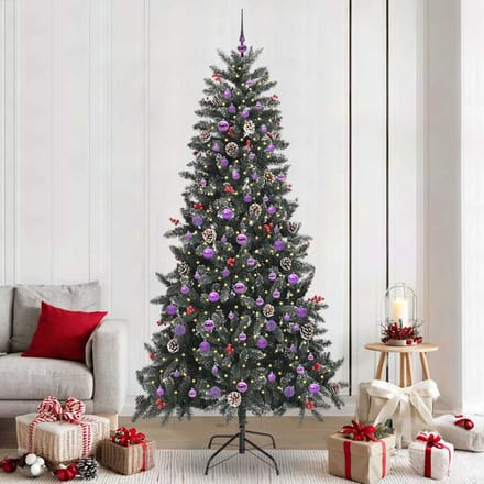 vidaXL Kunstkerstboom Groen 240 cm PVC en Plastic en Staal