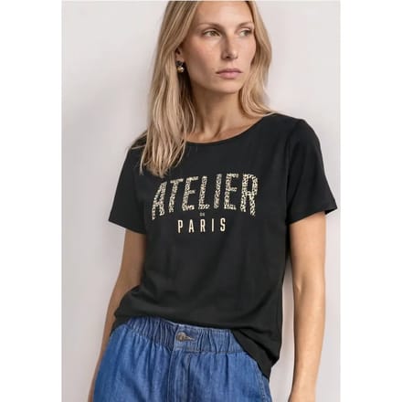 Shirt met ronde hals en opdruk op de voorkant