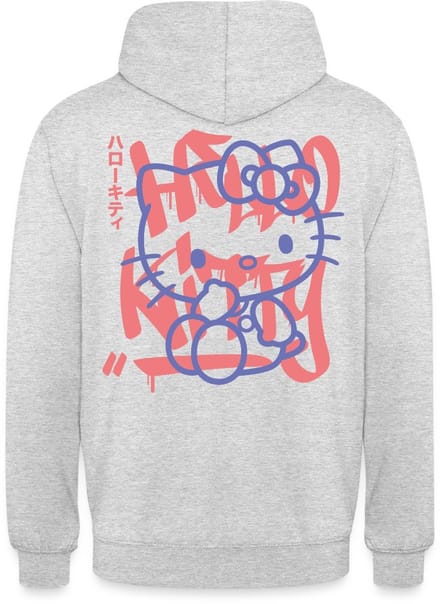 Hello Kitty Met Graffiti-Stijl Lettertype Hoodie Unisex