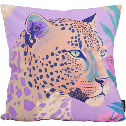 Gek op kussens! Sierkussen lila luipaard | 45 x 45 cm | katoen / polyester