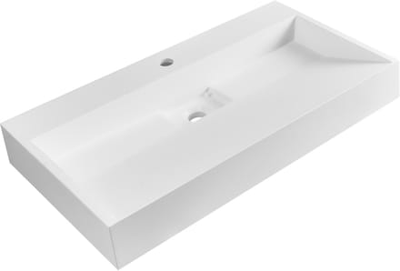QUENKO - Wastafel - Wit - 80 x 46 cm - Mineraalgietwerk