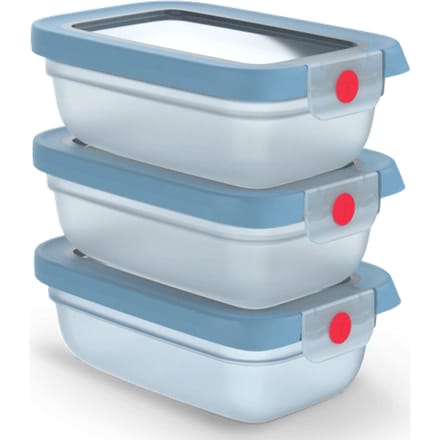 Tefal oneClick N1230510 vershoudbakje 3-delige set blauw (3x0,5L)