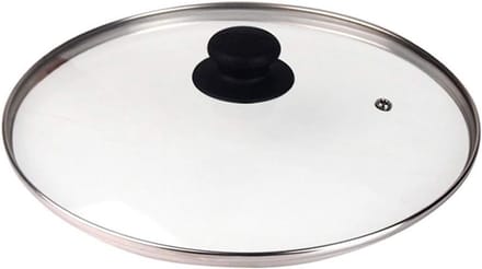 Deksel van glas - Gebogen deksel - Koken op inductie - Gehard veiligheidsglas - 34 cm - Transparant