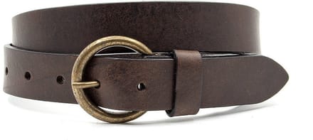 Leren kinderriem bruin nerf - 3 cm breed - Leer - Jeans riem - Stoer - Maat 60