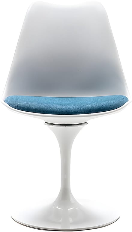Vente-unique Set van 2 draaibare stoelen van polypropyleen, stof en staal - Blauw en wit - XAFY