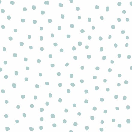 Behang - Kinderkamer – Confetti – Stippen – Blauw – Wit - Babykamer - Kinderbehang – Stippenbehang - 0,53 x 10,05 M