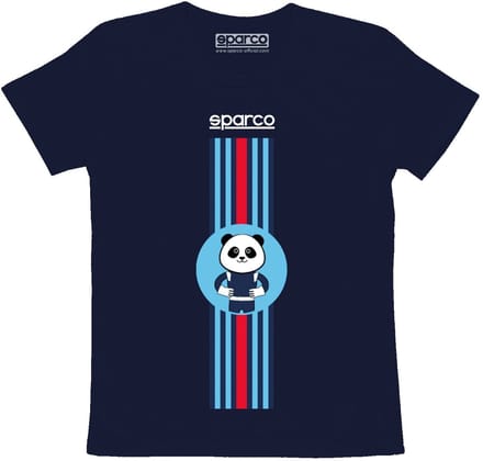 Sparco Stripes Design Kinderen T-Shirt - Marineblauw - Maat 7-8 jaar