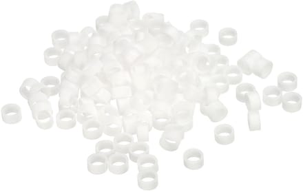 Elastiekjes kabelbinders 50 stuks antislip 3/8 inch plat wit voor koordwikkeling, zakwikkels, kunst