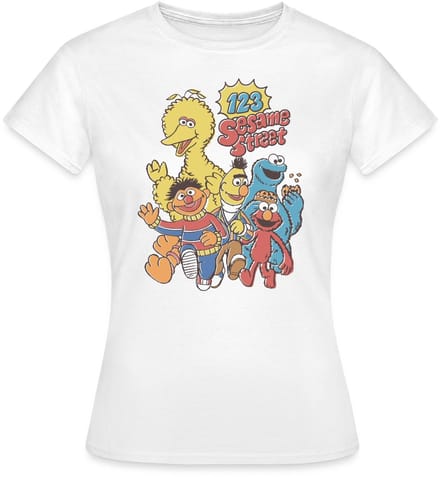 Sesamstraat 123 Sesame Street Groep T-Shirt Dames