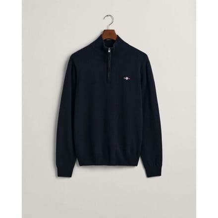 Gant Halfzip Wol Trui Logo Navy - Maat XL - Heren - Schipperstrui