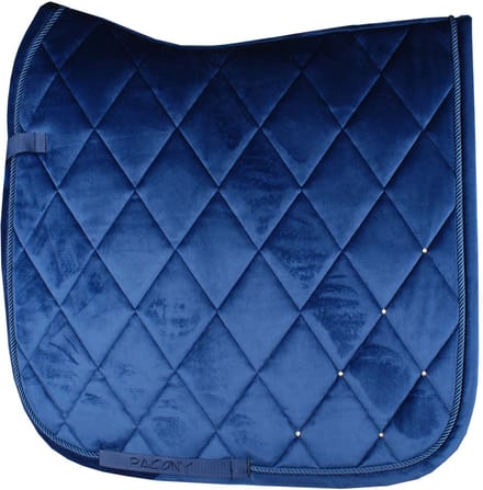 Pagony Velours Zadeldek - Maat: Full - Donkerblauw - Polyester