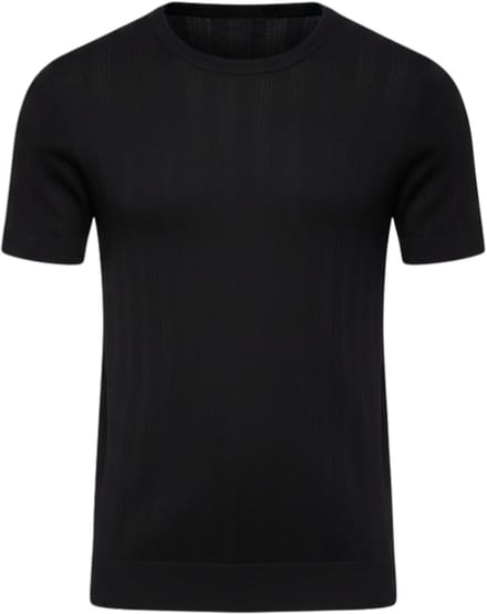 OMBRE T-shirt - Viscose - Korte Mouw - Effen Zwart S