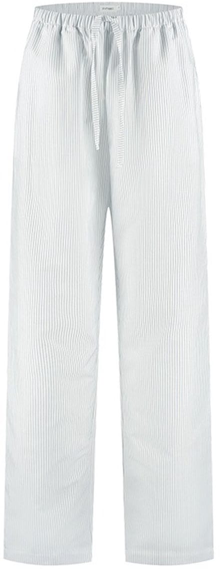 Yumeko pyjamabroek dames katoen TENCEL™ wit/blauw stripe s