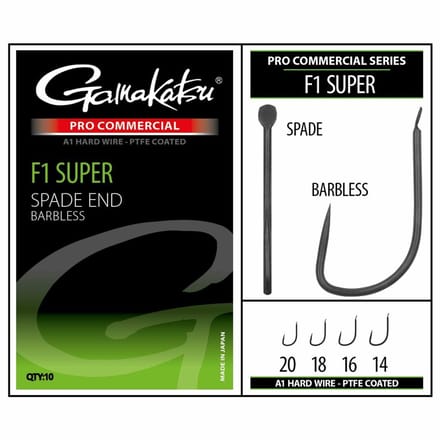Gamakatsu Pro-C F1 Super A1 PTFE Bladed Barbless Haken #18
