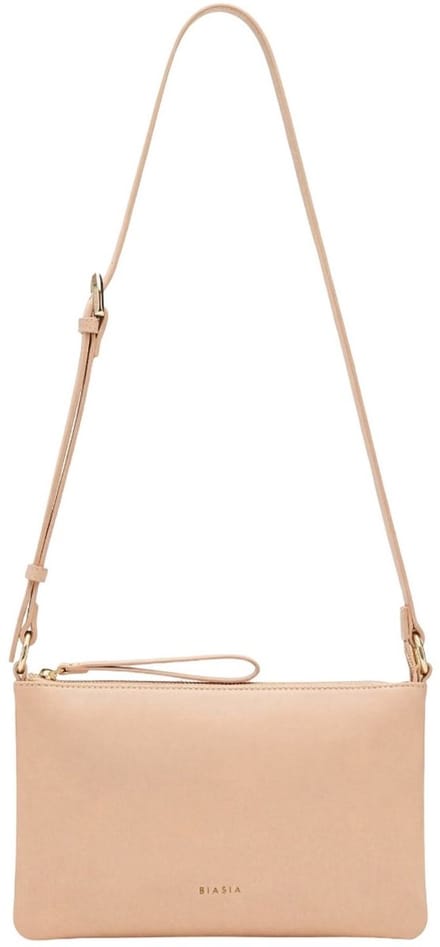 BIASIA Leren schoudertas Flat Crossbag Cipria roze