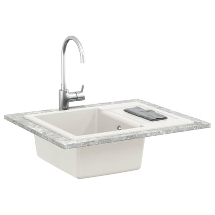 vidaXL - Wasbak - Wit - 620 - x - 500 - mm - 80% - Kwarts - en - 20% - Hars