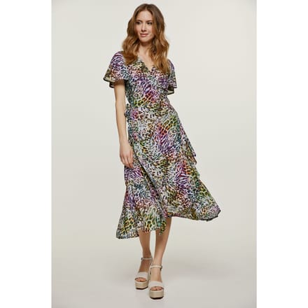 Wikkeljurk met roffeldetails en dierenprint