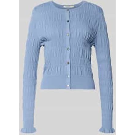 Cardigan met Smokdetails en Ronde hals