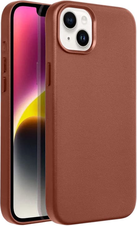Casify Leren Hoesje geschikt voor MagSafe iPhone 14 Plus Hoesje - Omber