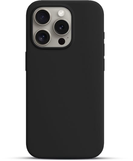Solidenz Zwart Siliconen Case geschikt voor iPhone 16 Pro Max hoesje compatibel met MagSafe - Midnight Black
